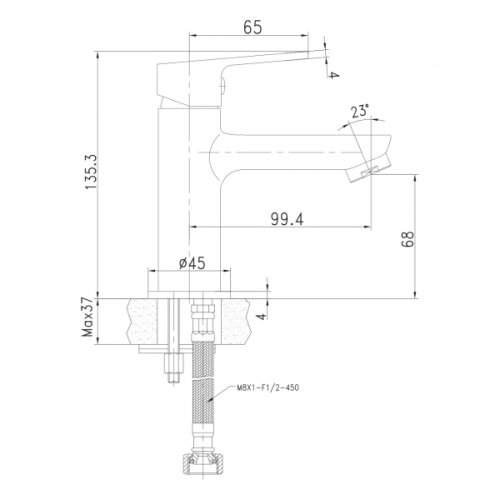 Смеситель для умывальника Imprese Laska 05040 (35)