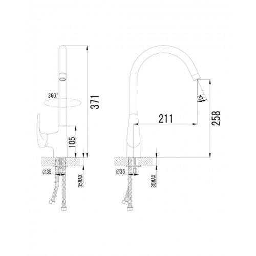 Змішувач для кухні Imprese Jesenik 55140