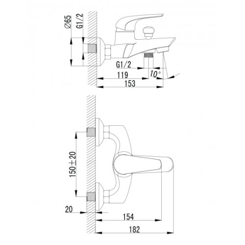 Змішувач для ванни Imprese Krinice 10110