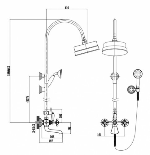 Душова система Imprese Cuthna T-10280 stribro
