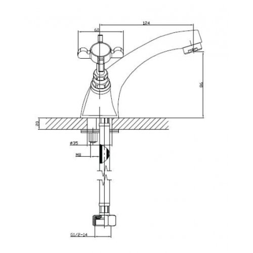 Змішувач для умивальника Imprese Cuthna 05280 stribro