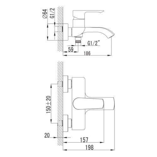 Смеситель для ванной Imprese Vyskov 10340