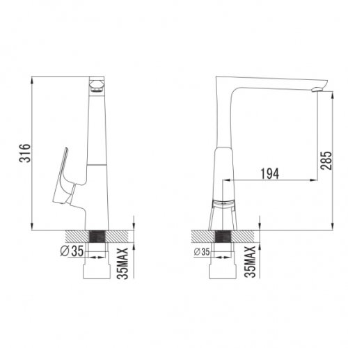 Змішувач для кухні Imprese Valtice 55320