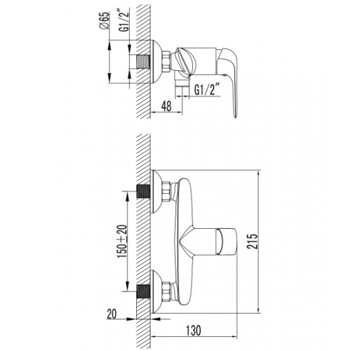 Смеситель для душа Imprese Nova Opava 15075
