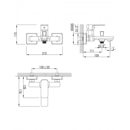 Смеситель для ванной Imprese Bilovec 10255