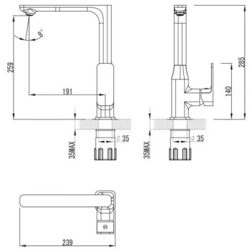 Смеситель для кухни Imprese Bilovec 55255