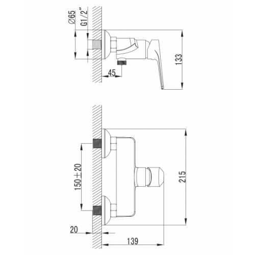 Змішувач для душу Imprese Barka 15265