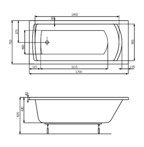 Ванна Roca Linea 170x75 A24T042000