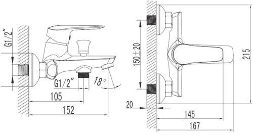 Смеситель для ванной Volle Nemo 15142100