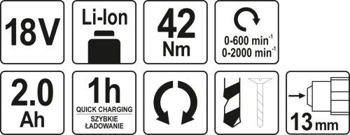 Дрель шуруповерт аккумуляторная YATO YT-82794