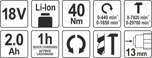 Шуруповерт ударный аккумуляторный YATO YT-82786