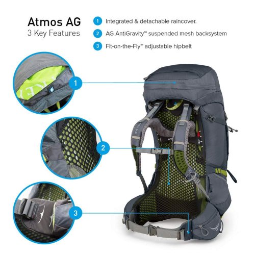 Рюкзак Osprey Atmos AG 50 Unity Blue MD