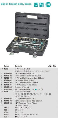 Набор инструментов Whirlpower 1634-5262 (62 предмета)