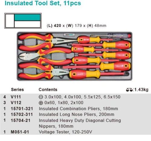 Набор инструментов диэлектрических Whirlpower AN-SD09 (11 предметов)