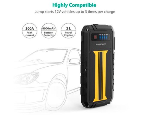 Пусковое устройство RAVPower Car Jump Starter 8000mAh 300A Peak Current Quick Charge 3.0 Black/Yellow