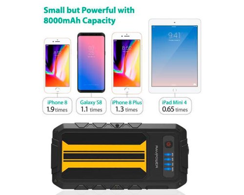 Пусковое устройство RAVPower Car Jump Starter 8000mAh 300A Peak Current Quick Charge 3.0 Black/Yellow