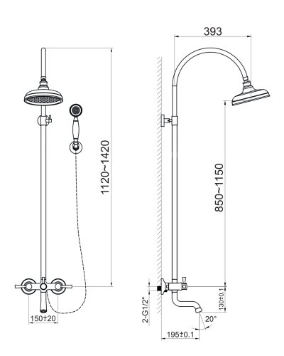 Душевая система Imprese Podzima Ledove ZMK01170109