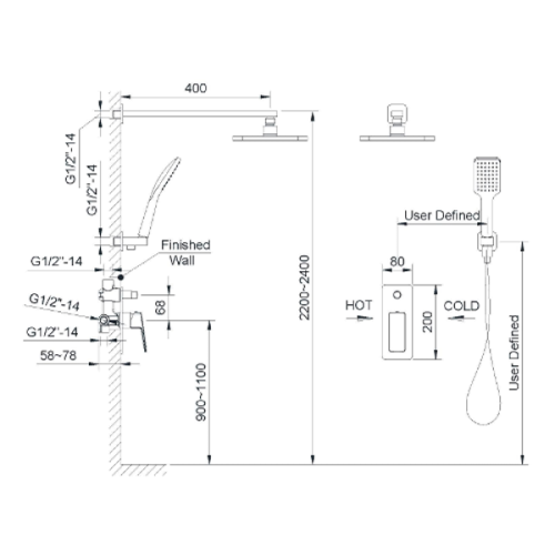 Душевая система скрытого монтажа Imprese Grafiky ZMK041807110