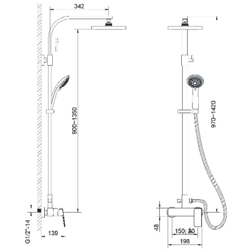 Душевая система Imprese Grafiky ZMK041807090
