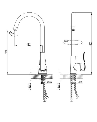 Змішувач для кухні Imprese Nova Vlna 55135