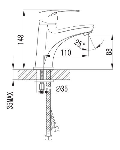 Смеситель для умывальника Imprese Lidice 05095(M)