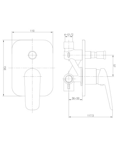 Смеситель скрытого монтажа Imprese Praha New VR-10030(Z)