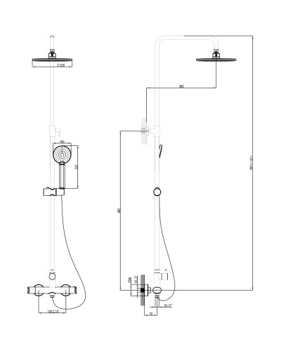 Душевая система Imprese Centrum T-15420