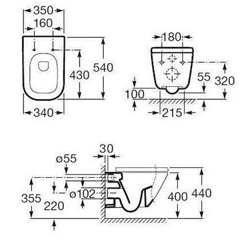 Подвесной унитаз Roca Gap A346477000