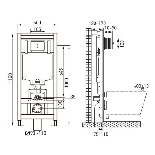 Набор инсталляция Master 4в1 с унитазом Volle Fiesta Rim 13-77-034+141919