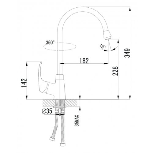 Змішувач для кухні Imprese Malse 55010