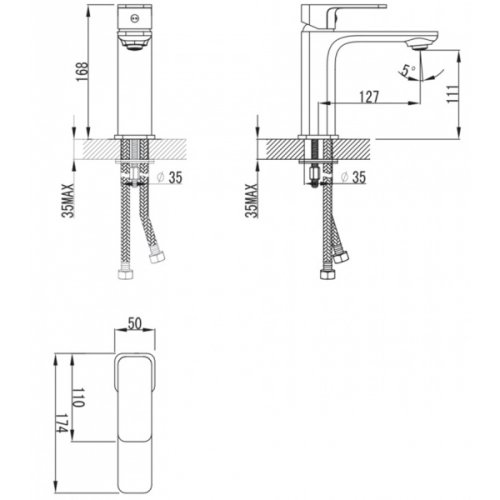 Смеситель для умывальника Imprese Bilovec 5255