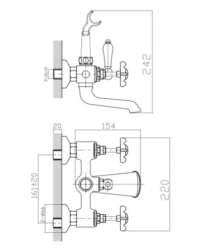 Змішувач для ванни Imprese Cuthna 10280 zlato-n