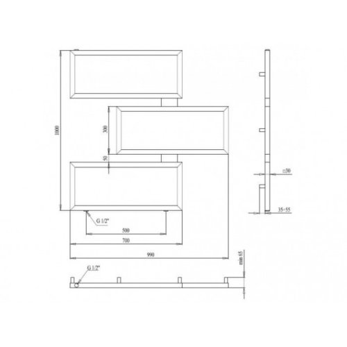 Полотенцесушитель PALADii Eterno 1000х990/3 КВ138