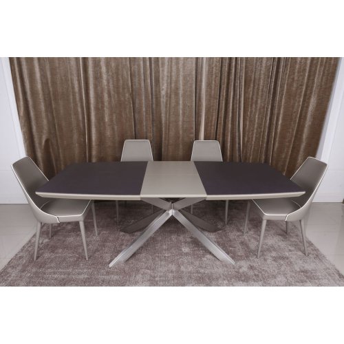 Стол обеденный Nicolas Portland Стеклокерамика Мокко/Баклажан MD000106