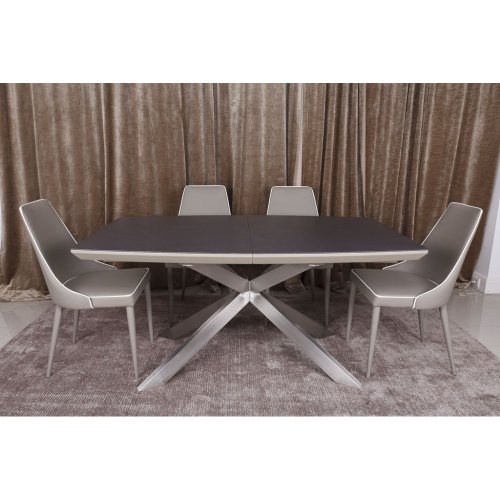 Стол обеденный Nicolas Portland Стеклокерамика Мокко/Баклажан MD000106