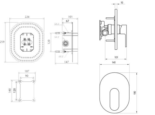 Смеситель скрытого монтажа Ravak CR 066.00 X070057