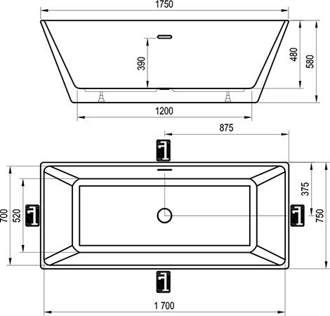 Ванна Ravak Freedom R 175x75 XC00100021 Отдельностоящая
