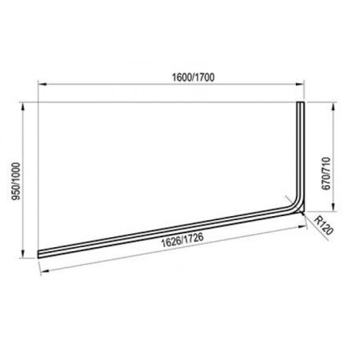 Панель для ванни Ravak 10 ° 170 L фронтальна CZ81100A00