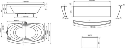 Панель для ванни Ravak Evolution 70 R бічна CZ85100A00