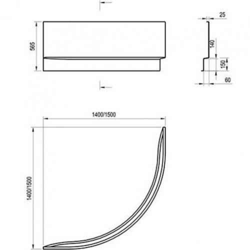 Панель для ванны Ravak Gentiana, New Day 150 N CZG1000AN0