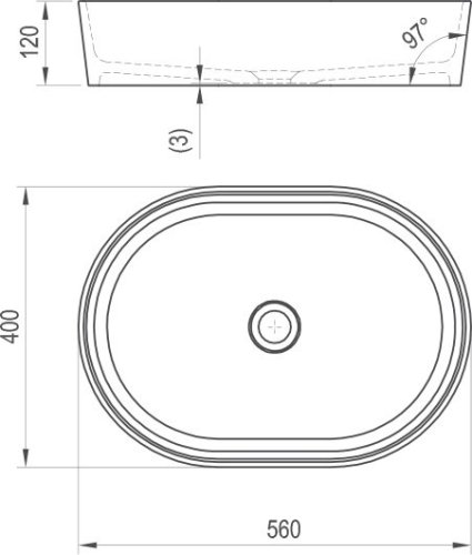 Умывальник Ravak Moon 2 Белый XJN01300002 (без перелива)