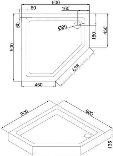 Душевой поддон Eger A Lany 599-552/2