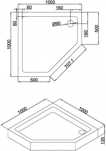 Душевой поддон Eger A Lany 599-553/2