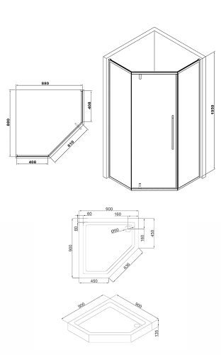 Душова кабіна Eger A Lany 599-552 Black