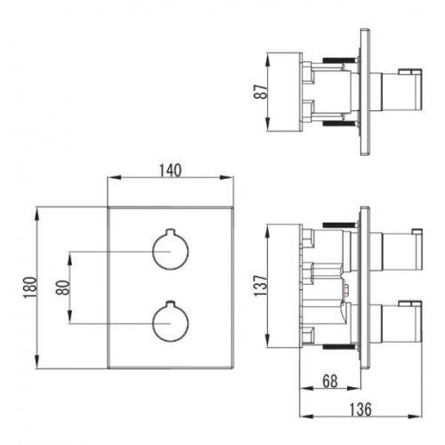 Смеситель скрытого монтажа Imprese Centrum VRB-10400Z