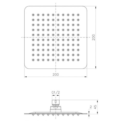 Верхний душ Imprese SQ200SS2