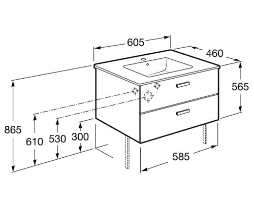 Тумба с умывальником Roca Victoria Basic A855854422