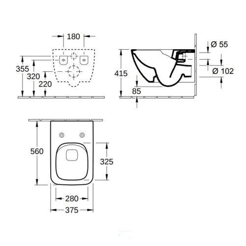Підвісний унітаз з кришкою Villeroy & Boch Verity Line 4615R001 + 8M19S101