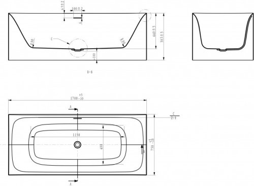 Ванна Volle 170x75 12-22-858