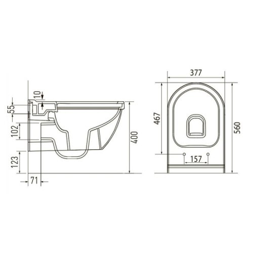 Подвесной унитаз с крышкой Volle Aiva Rimless 13-68-526